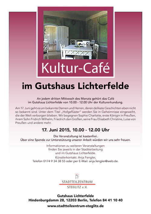 Kultur-Café im Gutshaus Lichterfelde