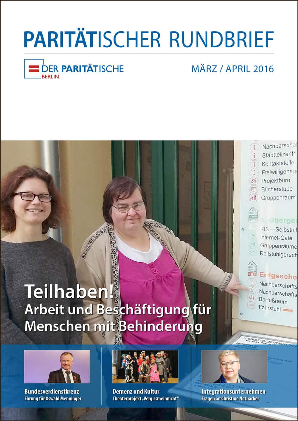 Paritätischer Rundbrief „Teilhaben! – Arbeit und Beschäftigung für Menschen mit Behinderung“