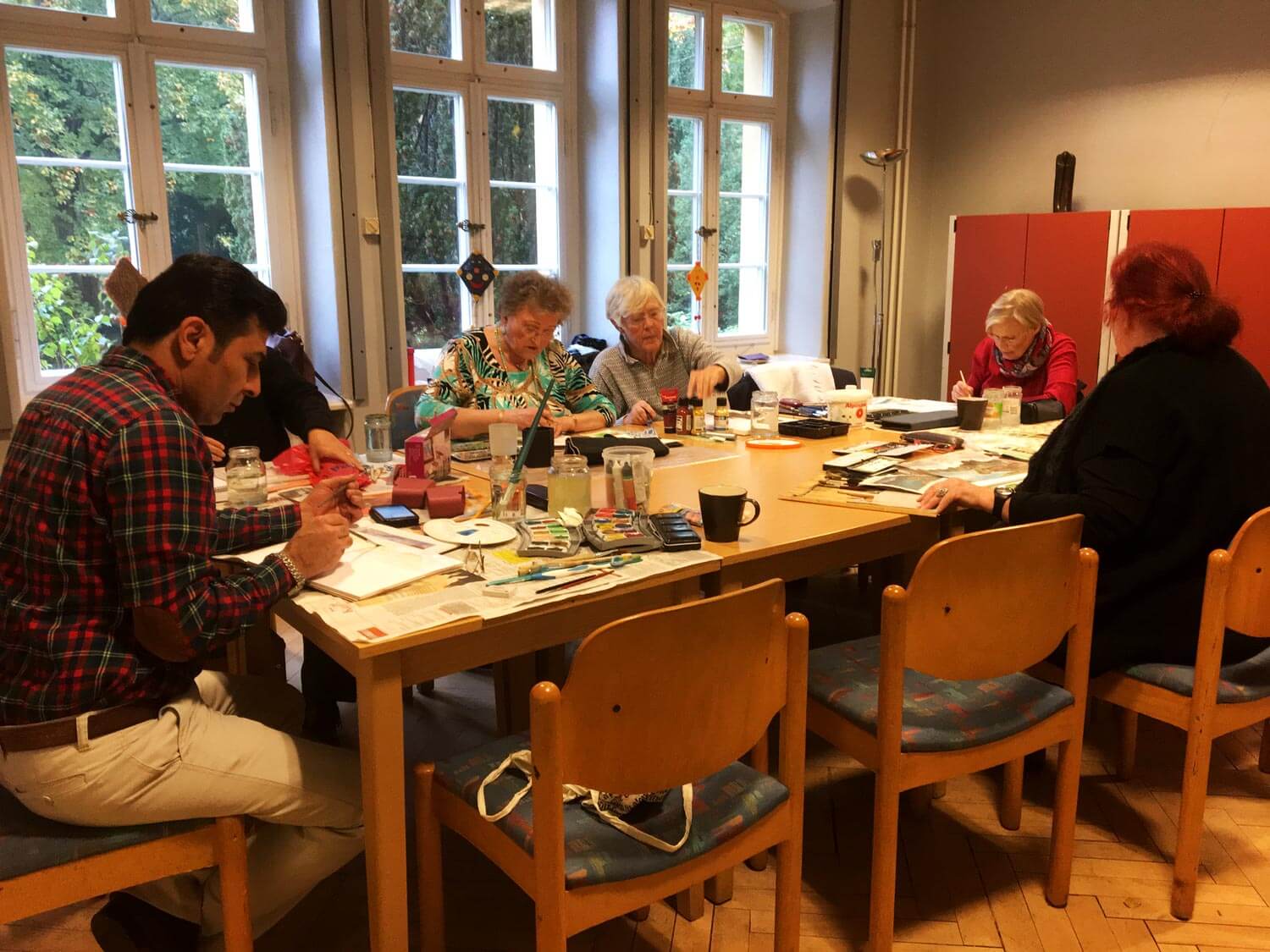 Die Malgruppe im Gutshaus Lichterfelde