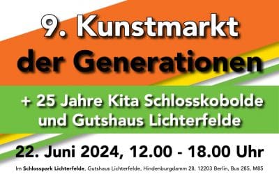 Feiern im Schlosspark: Kunstmarkt der Generationen und 25 Jahre Stadtteilzentrum Steglitz e.V.