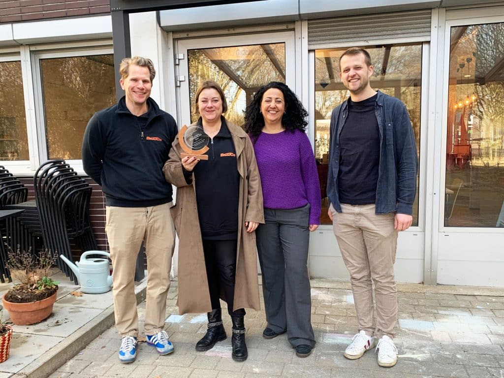 Von links: Dr. Ulrich Zimmerman, Martina Sawaneh, Gülcan Steckeler, Jonas Haupt