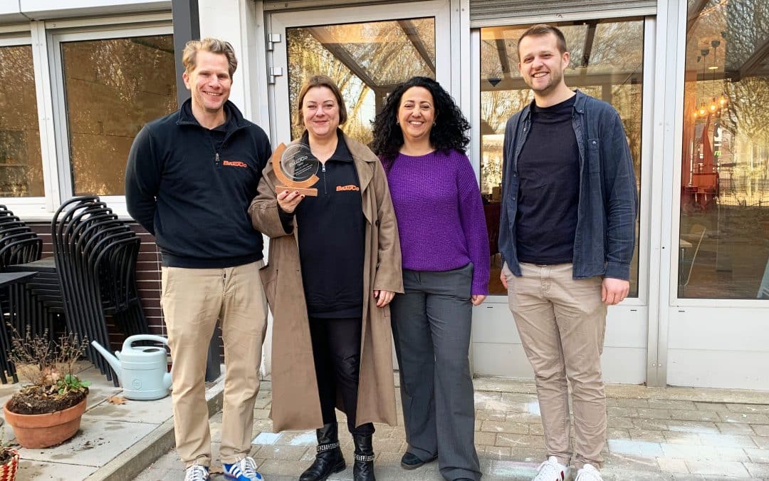 Von links: Dr. Ulrich Zimmerman, Martina Sawaneh, Gülcan Steckeler, Jonas Haupt